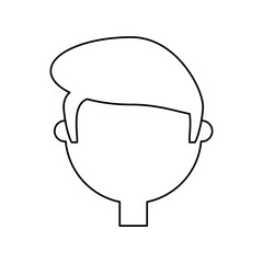 cartoon man face icon over white background vector illustration
