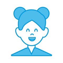 Woman smiling cartoon icon vector illustration graphic design