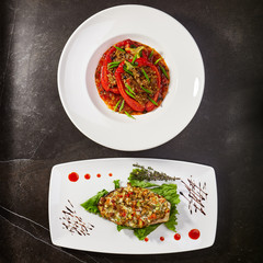 Gastronomic menu of luxury restaurant