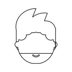 cartoon man face icon over white background vector illustration