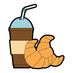 delicious croissant with coffee