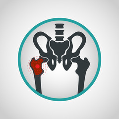 Bone cancer logo vector icon design illustration