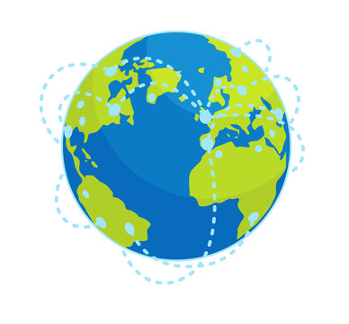 Earth Global Connections Flat Vector Concept