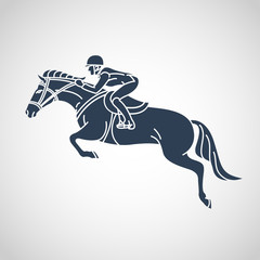 Horse race. Equestrian sport vector logo icon illustration