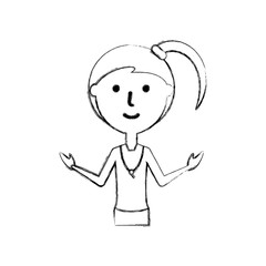 cartoon teacher woman icon over white background vector illustration