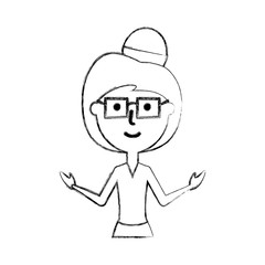 cartoon teacher woman icon over white background vector illustration