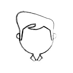 cartoon man face icon over white background vector illustration