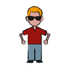 Man with sunglasses icon vector illustration graphic design