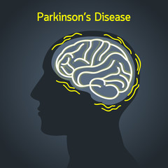 Parkinson&rsquo;s disease vector logo icon illustration