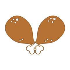 chicken thigh isolated icon
