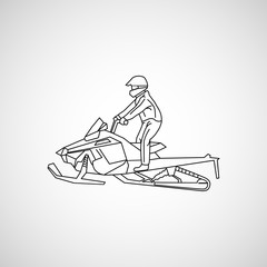 Fototapeta na wymiar snowmobiling vector logo icon illustration