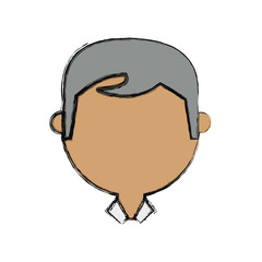 cartoon man face icon over white background vector illustration