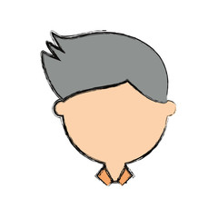 cartoon man face icon over white background vector illustration