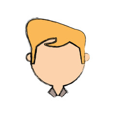 cartoon man face icon over white background vector illustration