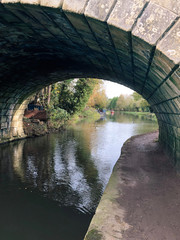 Under a canal bridge