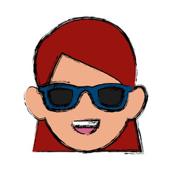 Woman with sunglasses icon vector illustration graphic design