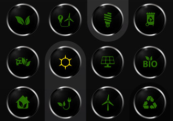 alternative energy icon set