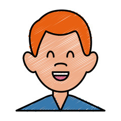 Man smiling cartoon icon vector illustration graphic design