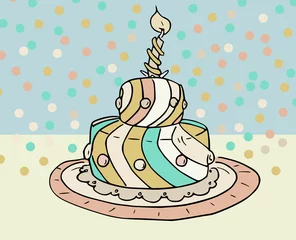 Fototapeten verjaardag taart © emieldelange