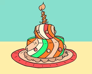 Deurstickers verjaardag taart © emieldelange