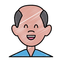 Man smiling cartoon icon vector illustration graphic design