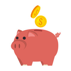 piggy savings with coins