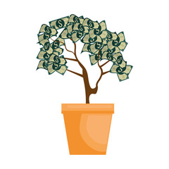 plant with bills dollars