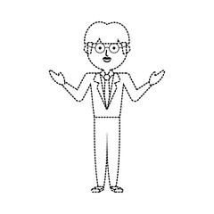 cartoon teacher man icon over white background vector illustration
