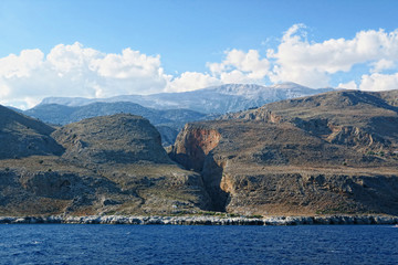 View into the Aradena gorge from the Libyan Sea side (Crete)