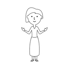 cartoon teacher woman icon over white background vector illustration