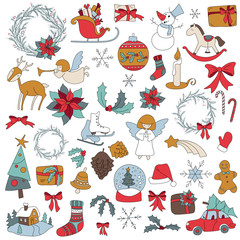 Christmas set icon elements can be used for advent
