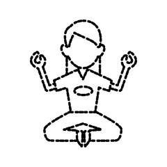 Woman doing yoga icon vector illustration graphic design