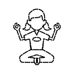 Woman doing yoga icon vector illustration graphic design