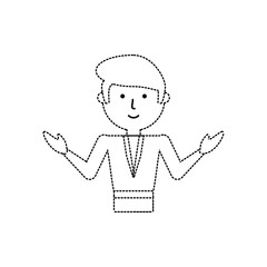 cartoon teacher man icon over white background vector illustration