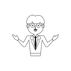cartoon teacher man icon over white background vector illustration