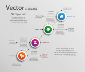 Colorful  infographics template with steps, options. For infographic, business, banner, web design,presentation. Vector illustration. Eps 10