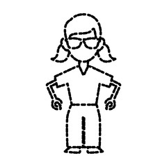 Woman with sunglasses icon vector illustration graphic design