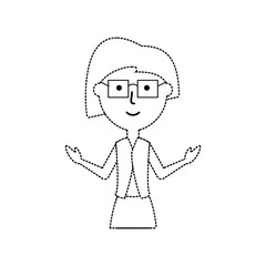 cartoon teacher woman icon over white background vector illustration