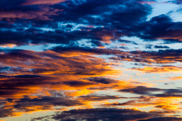 Sunset sky an clonds