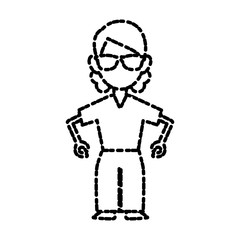 Woman with sunglasses icon vector illustration graphic design