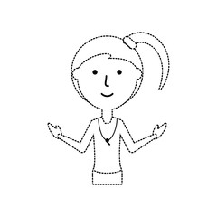 cartoon teacher woman icon over white background vector illustration