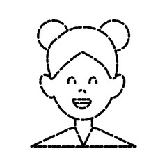 Woman smiling cartoon icon vector illustration graphic design