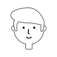 cartoon man face icon over white background vector illustration