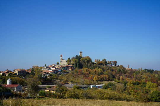 View of Murazzano, Piedmont . Italy
