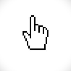 Old style pixel computer mouse cursor hand