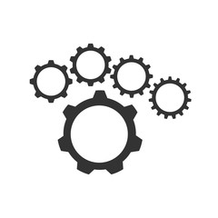 Cogwheel icons collection. Set of different isolated gears