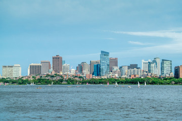 Fototapeta na wymiar Boston city line view from side Massachusetts institute of technology, New England, USA