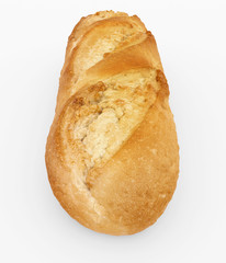 bread isolated on white - front-back view - 3d