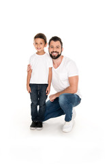 Fototapeta premium smiling father and son
