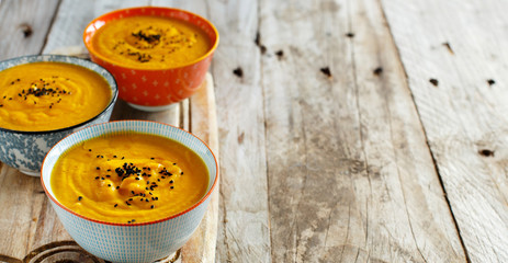 Fresh pumpkin soup